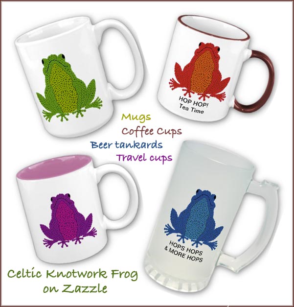 celtic knotwork frog mugs