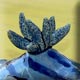 blue and white ceramic sea slug