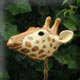 sculpture de giraffe en céramique et fils de laiton