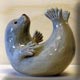 roly-poly seal sculpture