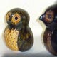 hand modelled ceramic owls