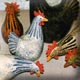 figurines de poules de couleurs assortis