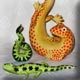 group of ceramic lizard sculptures