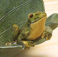 frog on a leaf salad dish
