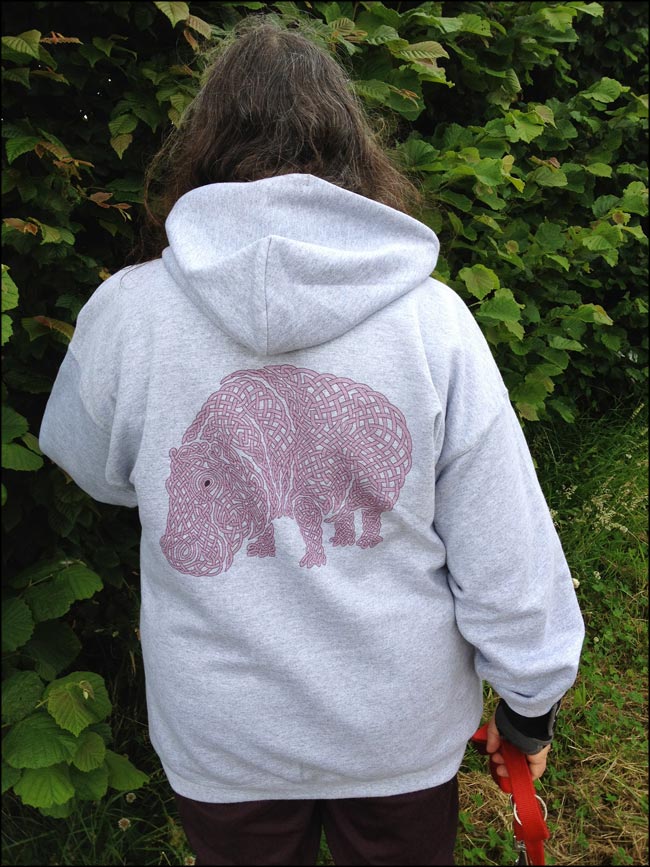 arrière du sweat hippopotame en entrelacs