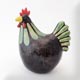 black ceramic chicken