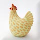 green stoneware hen