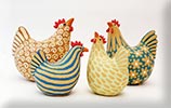 allez à la page poules en céramique