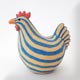 striped blue hen garden ornament